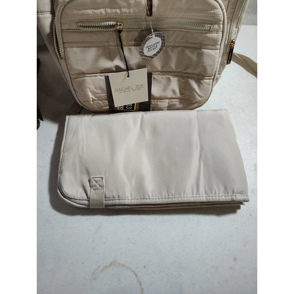 Rachel Zoe Diaper Pack With Changing Mat White Pocket Insulated Bottle Pocket
